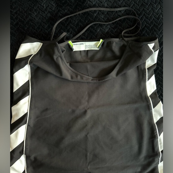 OffWhite Virgil Abloh stretchy mini dress with diagonal white stripes - Picture 2 of 3